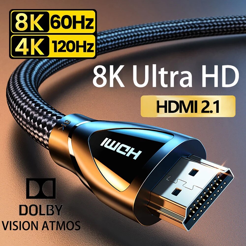 Hdmi Cable 2.1 - كابل متوافق مع HDMI ، فائق