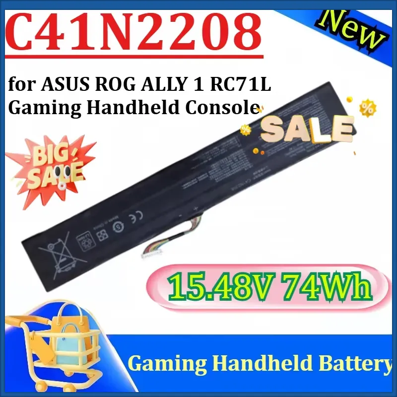 Gaming Console Rog - بطارية C41N2208 جديدة بسعة 15.48 فولت