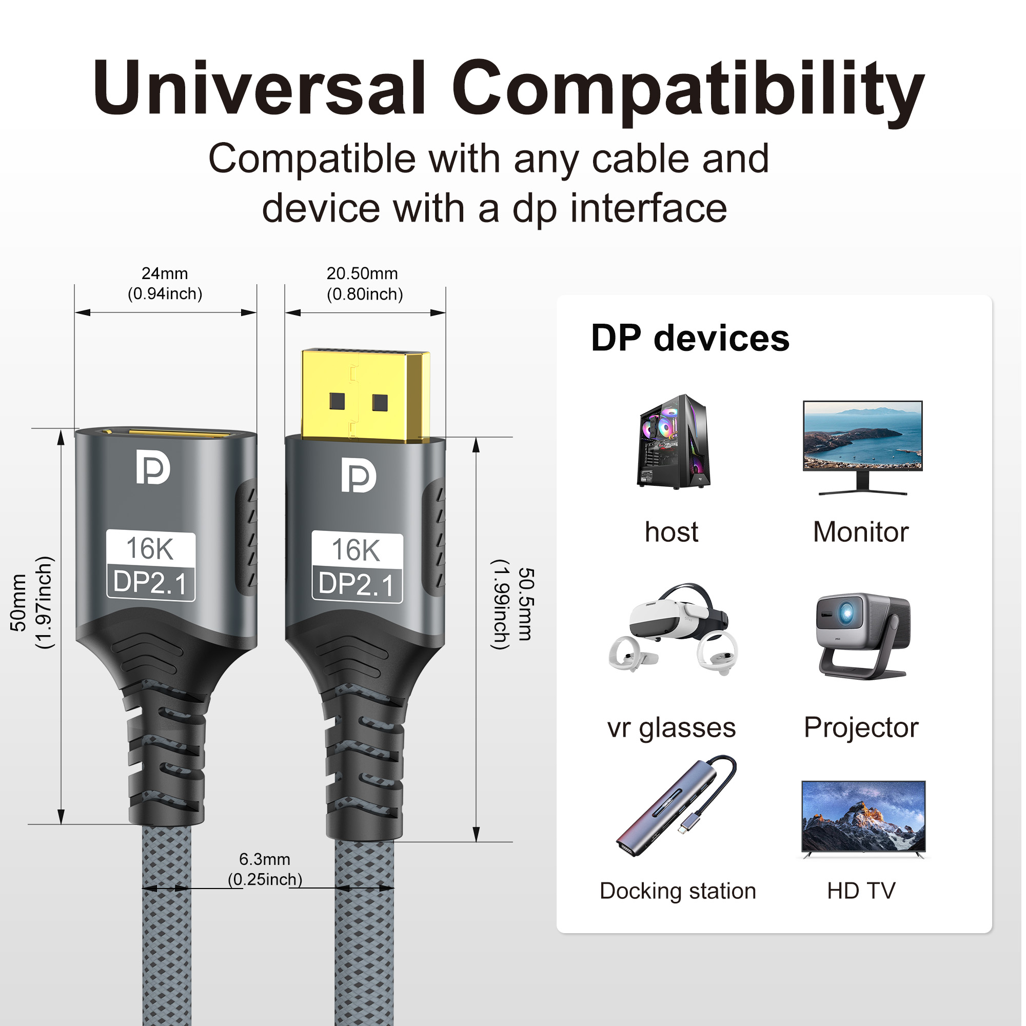 كابل تمديد 16K DP 2.1 80Gbps H - مراجعة Hdmi Cable 2.1 وسعره