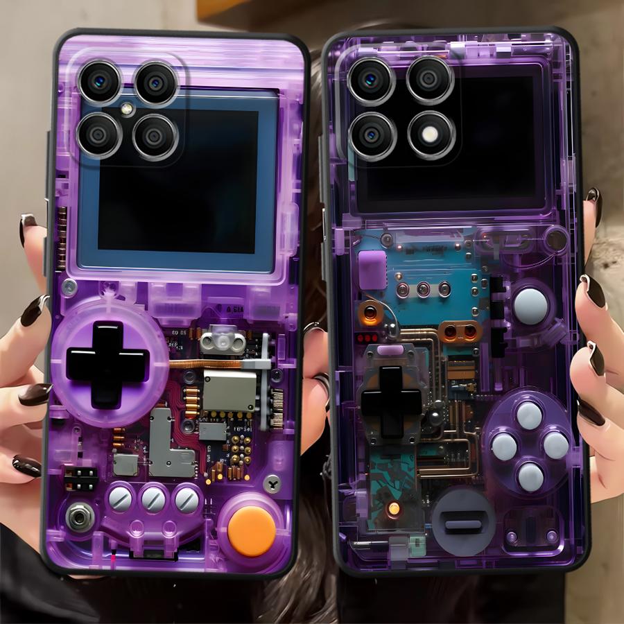 غطاء هاتف أرجواني بتصميم وحدة  - مراجعة Gaming Console X7 وسعره