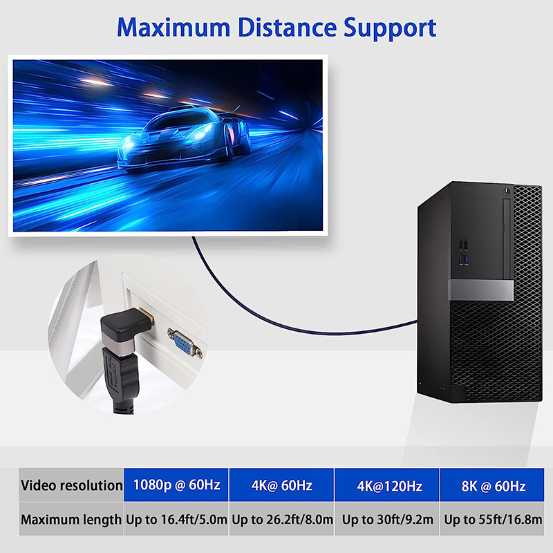 زاوية الحق HD 2.1 محول ذكر إلى - مراجعة Hdmi Cable 2.1 وسعره
