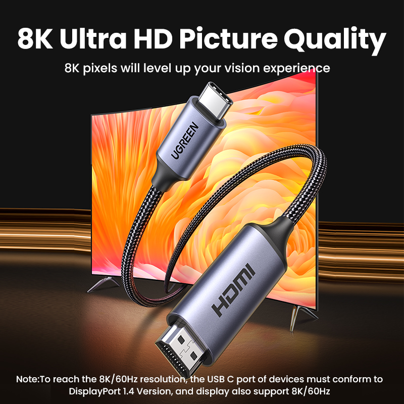 كابل UGREEN USB C إلى 4K 8K مت - مراجعة Hdmi Cable 2.1 وسعره